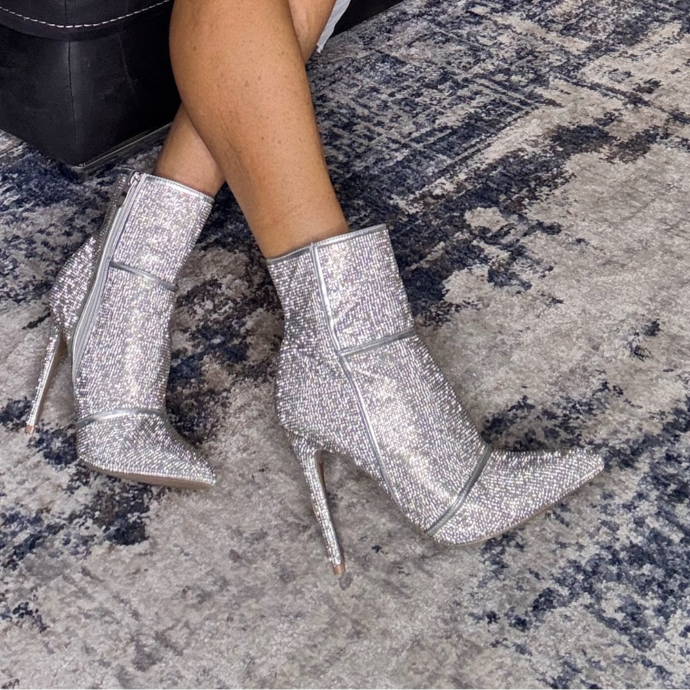 Rhinestone Booties. 4 weeks old! Never Worn!